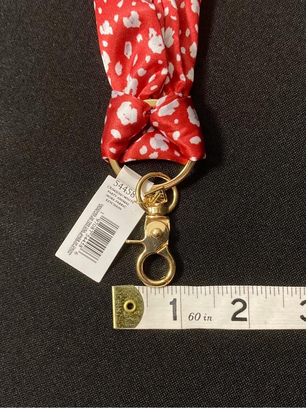 ⭐️ Michelle McDowell Red And White Polka Dot Bag Charm Twillie Keychain